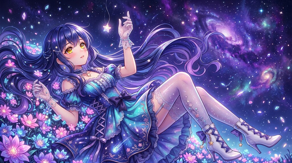 星の囁きに耳を傾ける蒼き姫