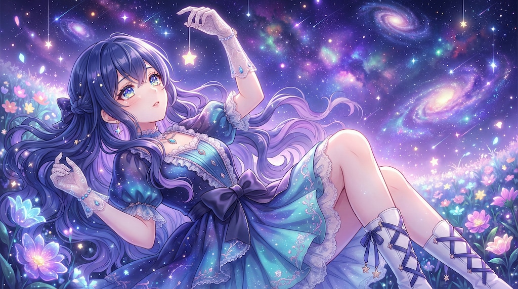 星の囁きに耳を傾ける蒼き姫