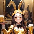モナリザちゃん金色バニーでビール 4枚目