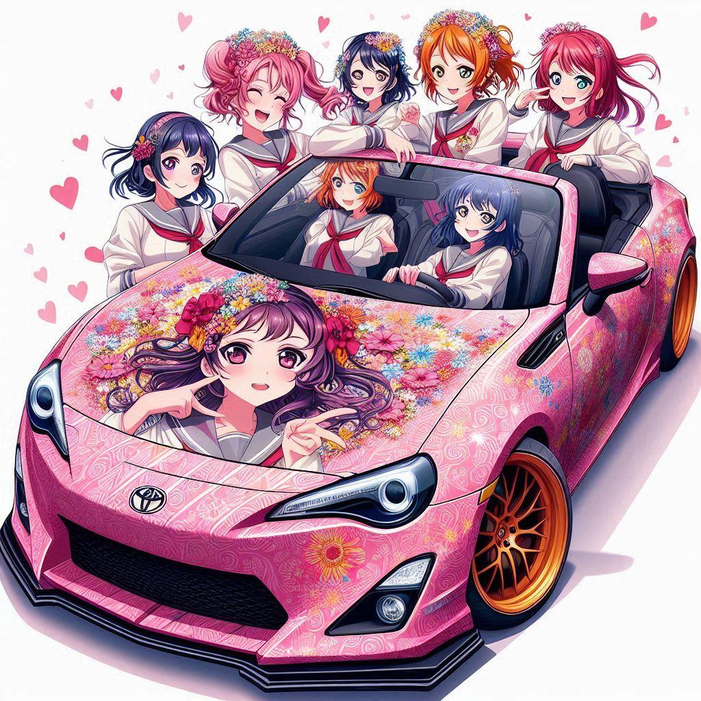 ラブライブトヨタ86オープンカーのドリ車 | の人気AIイラスト・グラビア