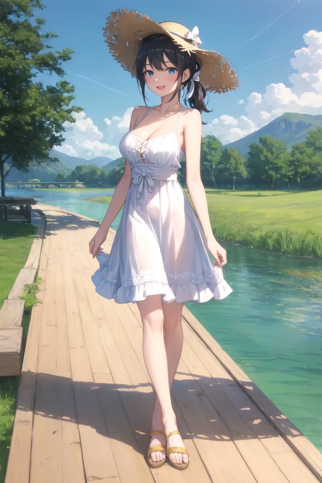 高原の水辺で