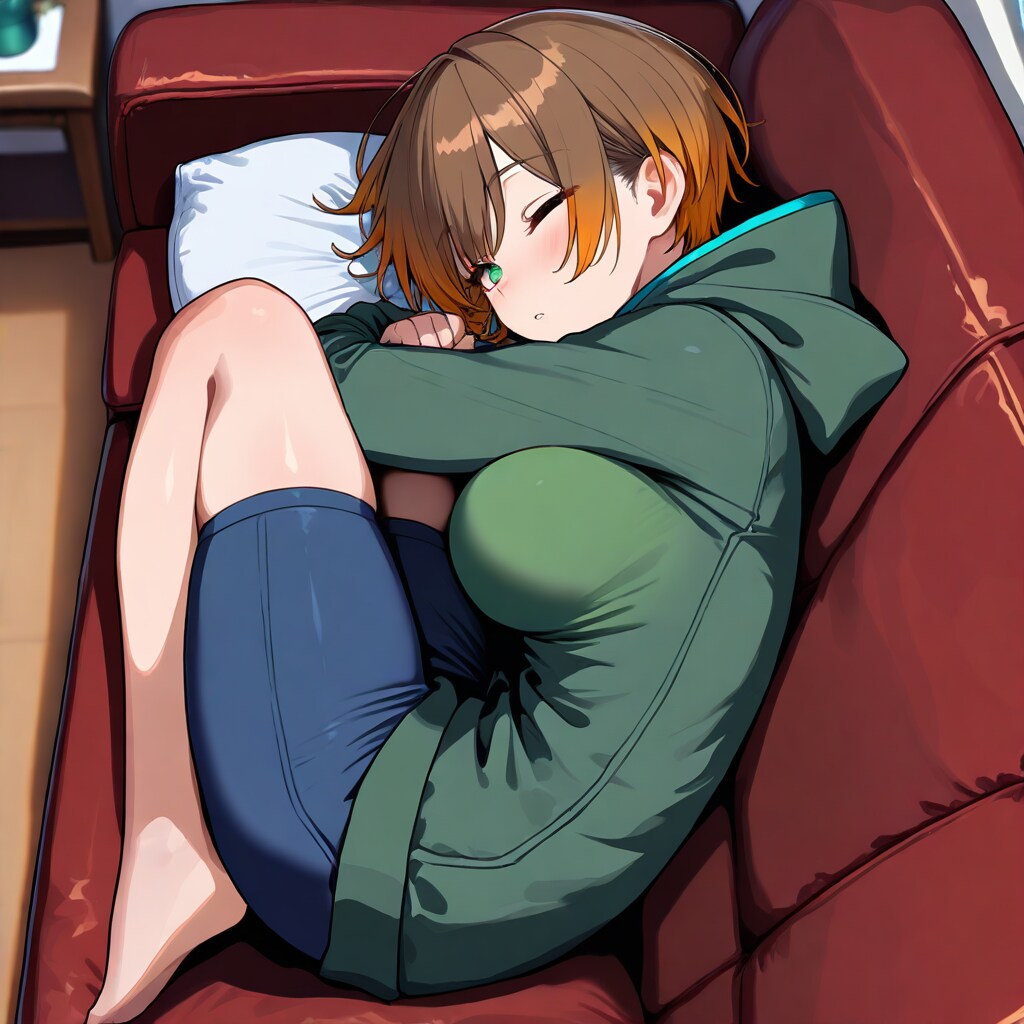 22 油断して寝起きを写真に収められるボーイッシュ