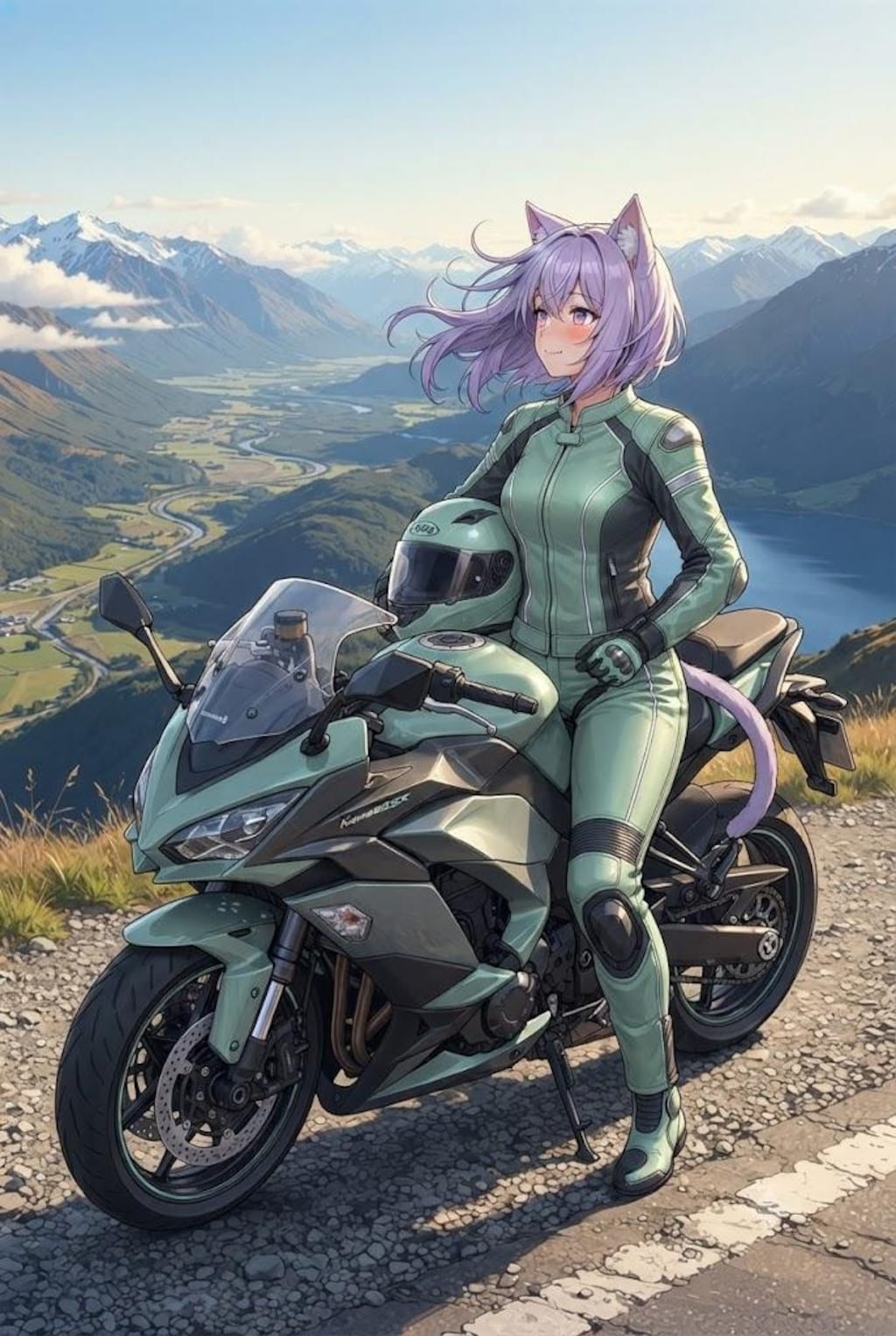 峠を攻め切ったライダースーツのシス