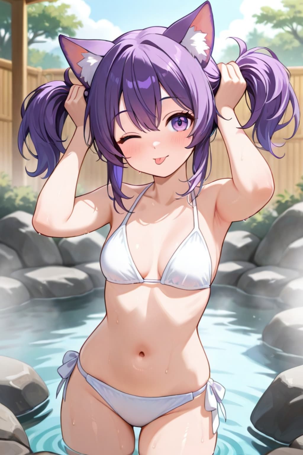 猫耳の紫髪ちゃん