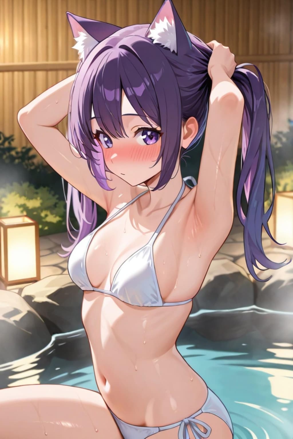 猫耳の紫髪ちゃん