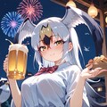 ウミネコちゃんと夏祭りでビール飲む♪ 2枚目