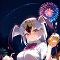 ウミネコちゃんと夏祭りでビール飲む♪ 3枚目