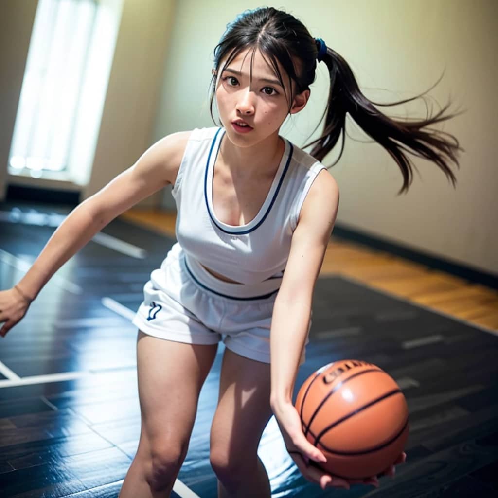 黒髪ポニテでユニフォームの美女５２