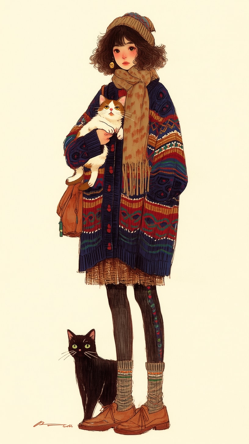 猫と一緒に。 | の人気AIイラスト・グラビア