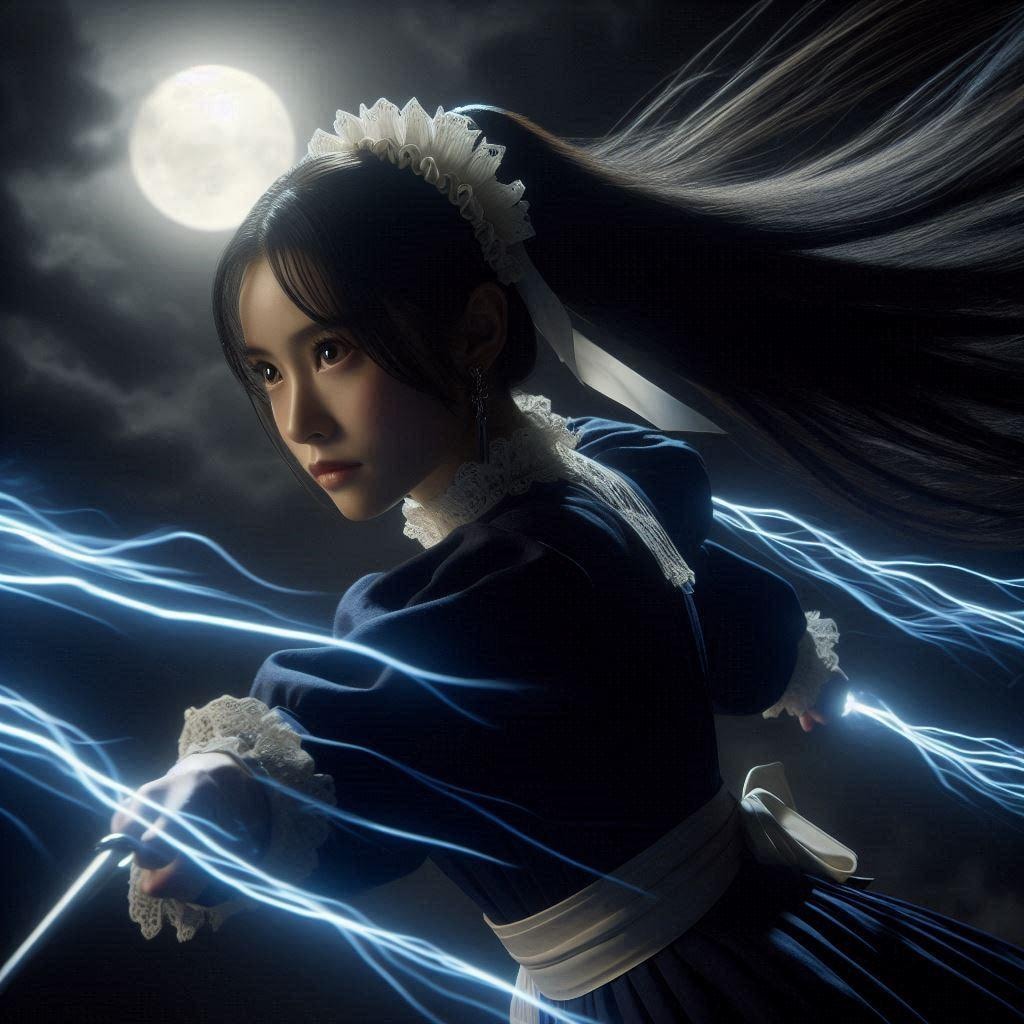 風刃を繰り出すメイド