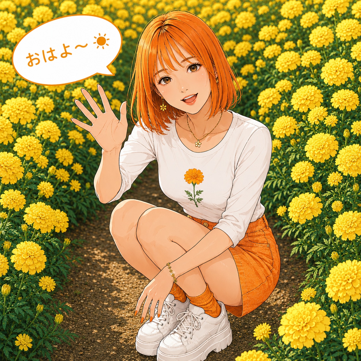 9/2 おはよ〜☀️/誕生花（マリ） | の人気AIイラスト・グラビア