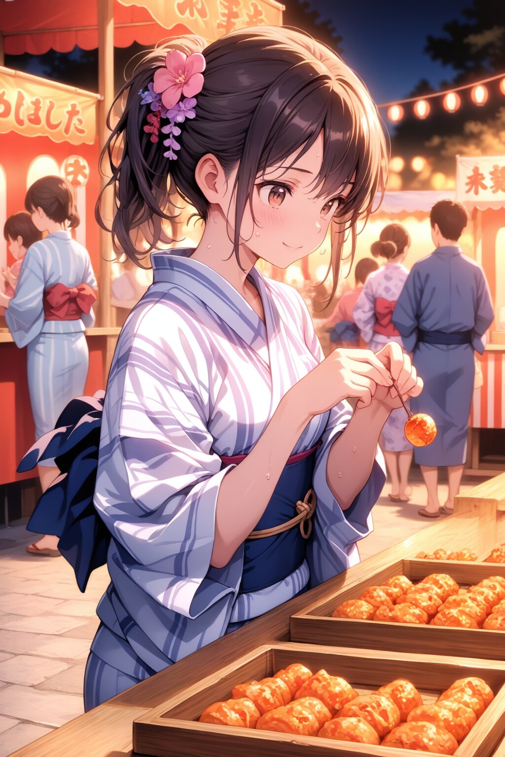 夏の縁日を楽しむLARIMAR浴衣娘👘⛩️❤️ | の人気AIイラスト・グラビア