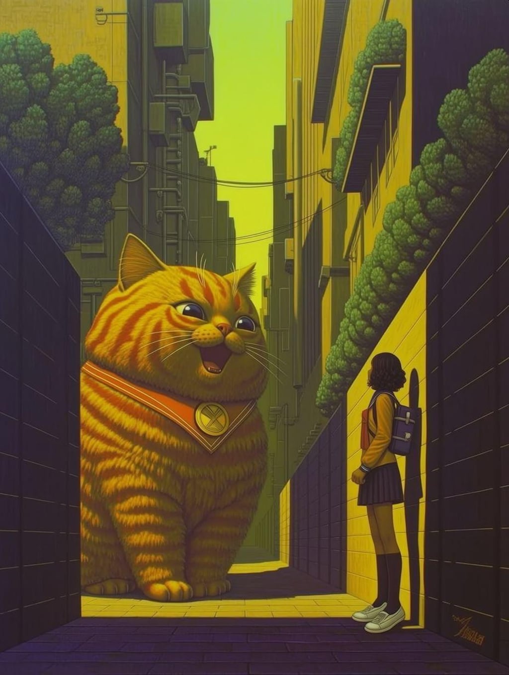 大猫と少女