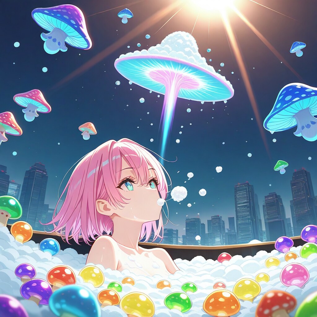 色とりどりのキノコ世界