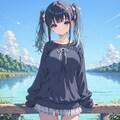 春の河原で 3枚目