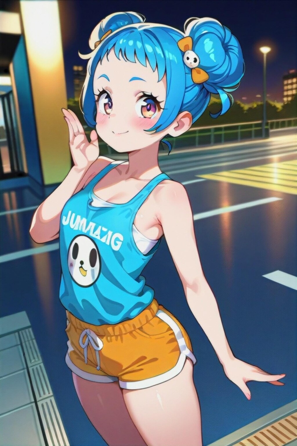 タンクトップの青髪ちゃん