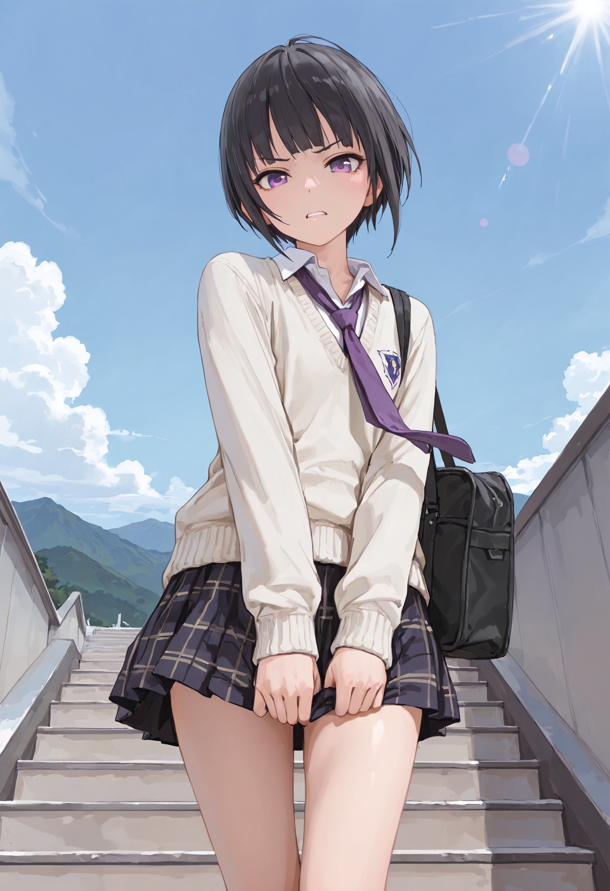 お前、下から覗いてないか？！ | の人気AIイラスト・グラビア