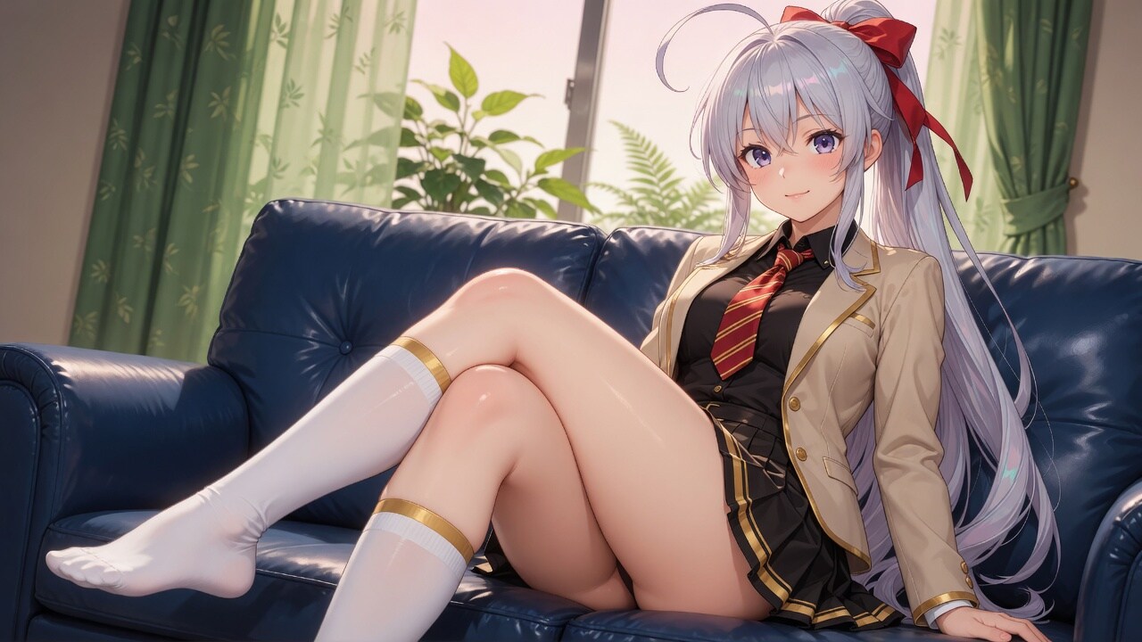 足を組んでいる女の子