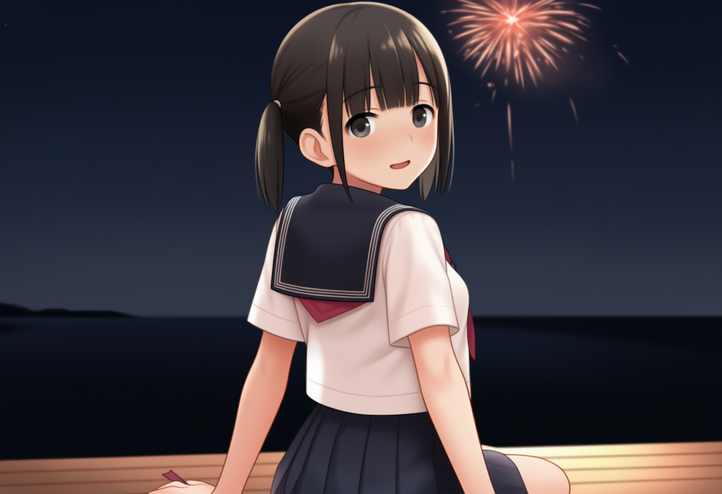 制服と花火