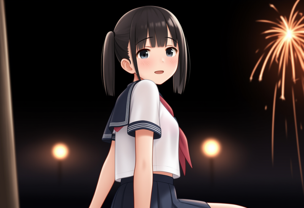制服と花火