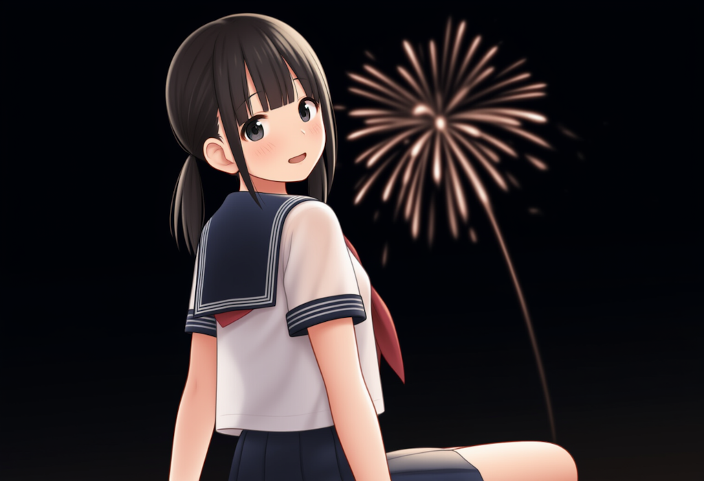 制服と花火