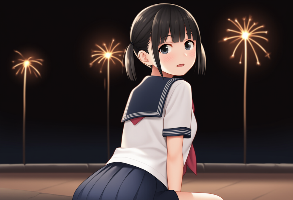 制服と花火