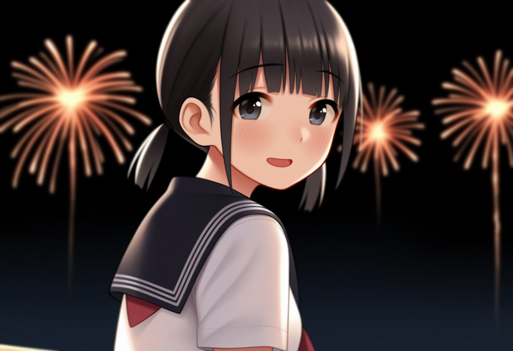 制服と花火