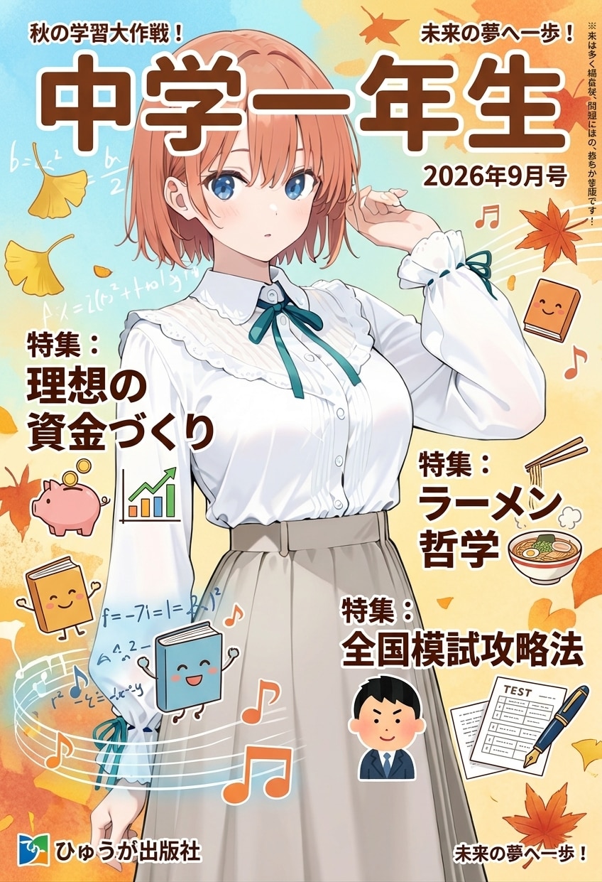 学習雑誌　中学一年生　9月号 | の人気AIイラスト・グラビア