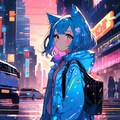 夜の街の少女 3枚目