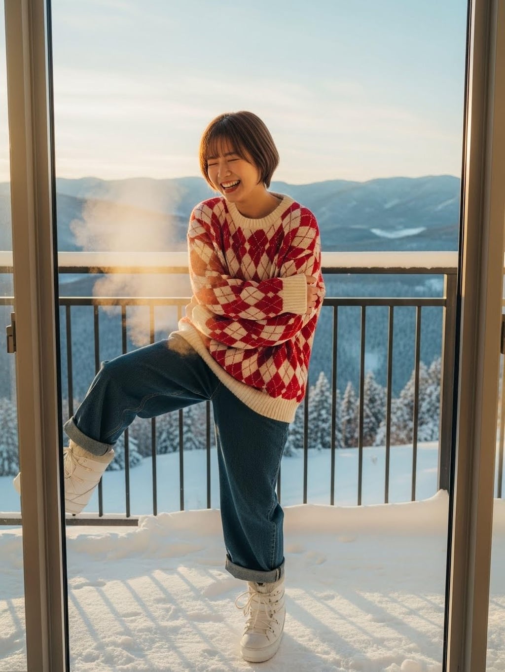 さむい～！（於スキーリゾート）