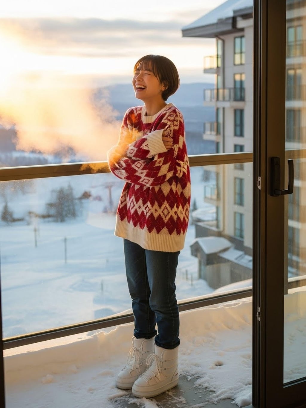 さむい～！（於スキーリゾート）