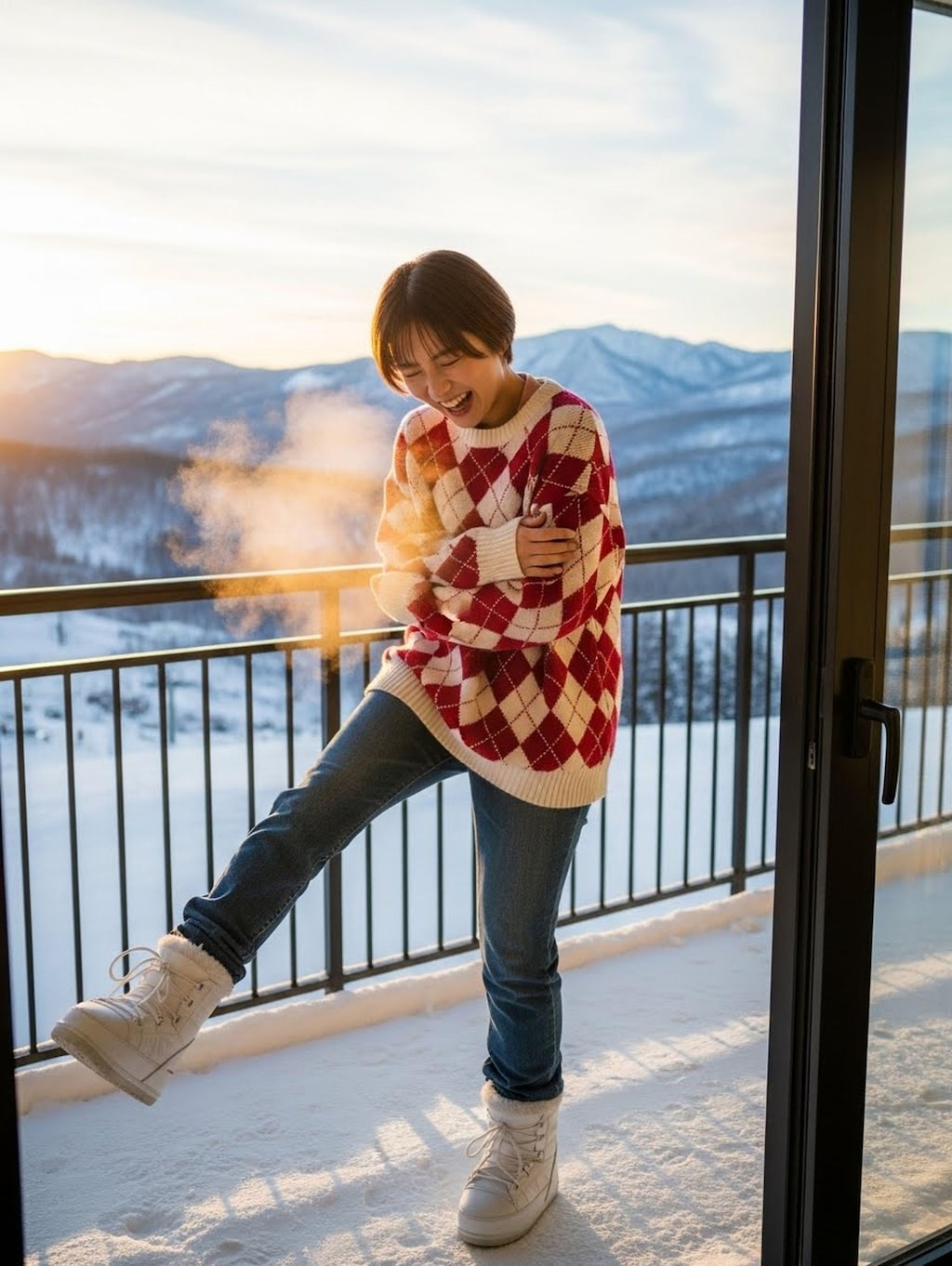 さむい～！（於スキーリゾート）