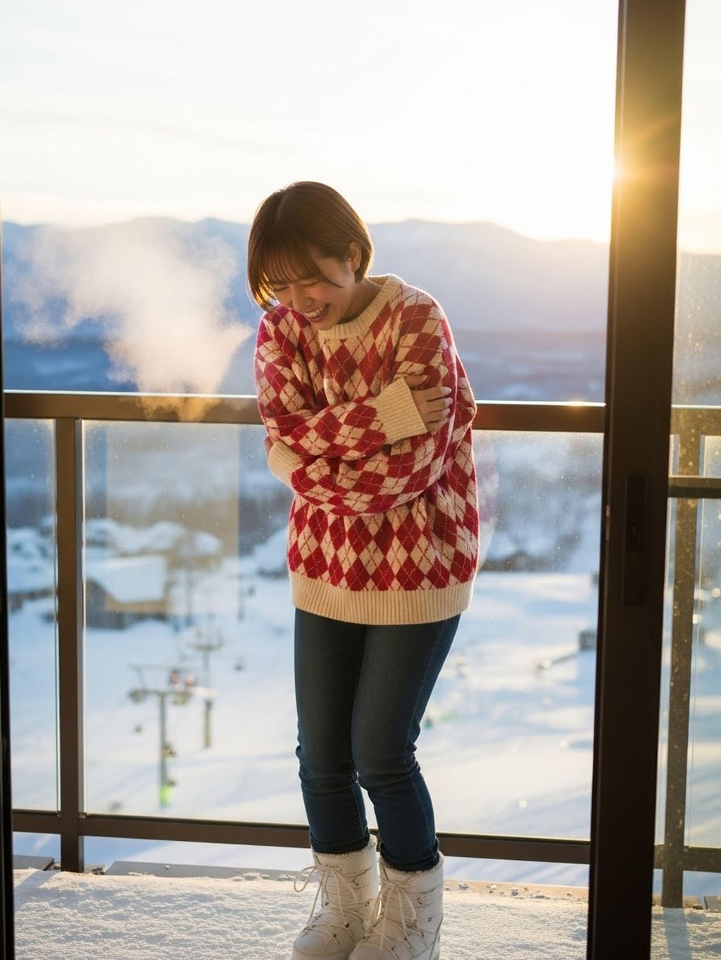 さむい～！（於スキーリゾート）