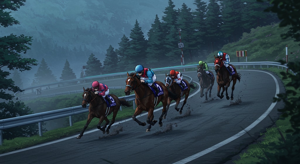 榛名山の峠のダウンヒルGⅠレース