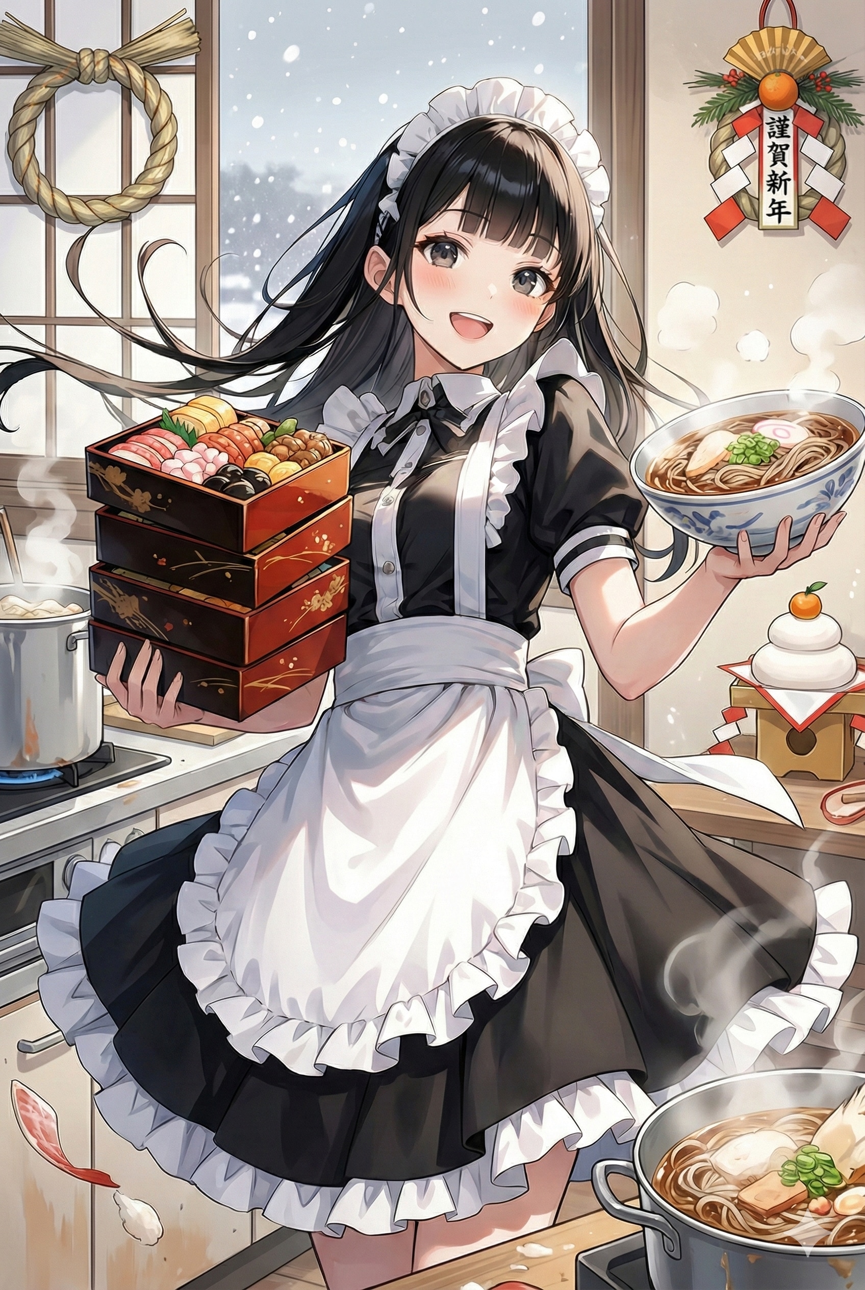 メイドさんの年末年始 | の人気AIイラスト・グラビア