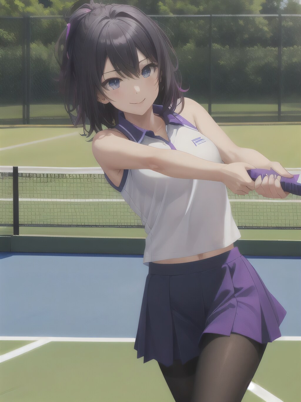 黒髪ボブでテニスウェアの少女６
