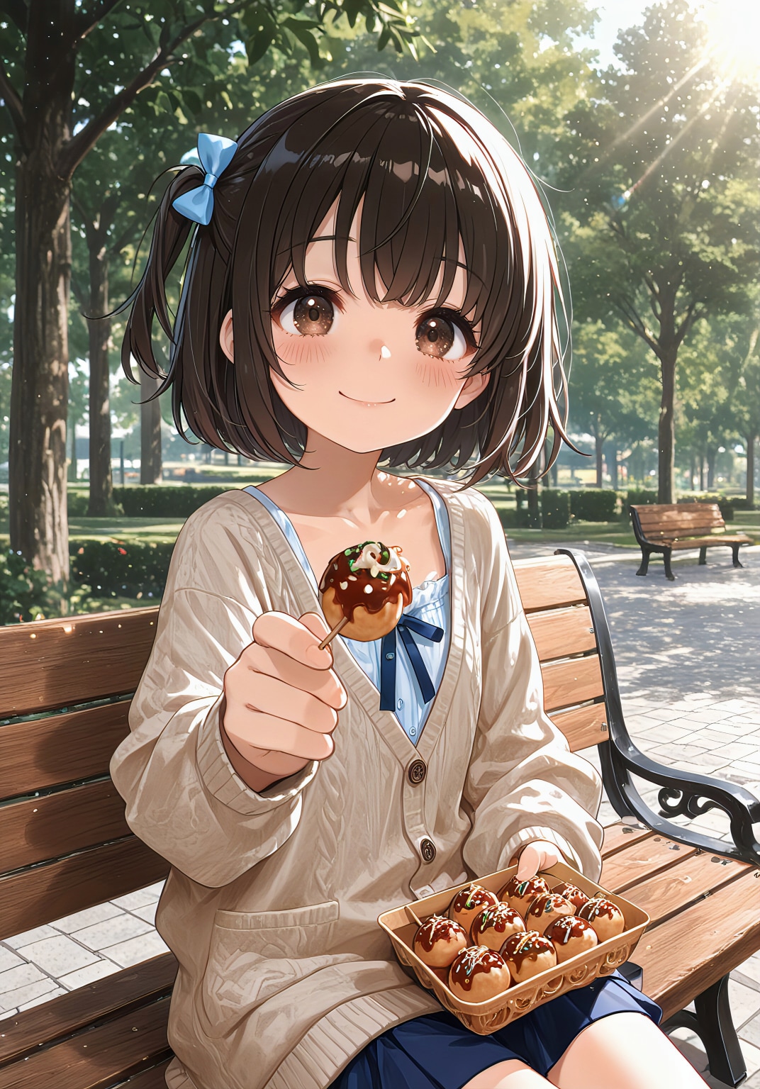 たこ焼きひとつ、あげるね