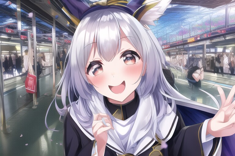 銀狐様、大きな駅に行く