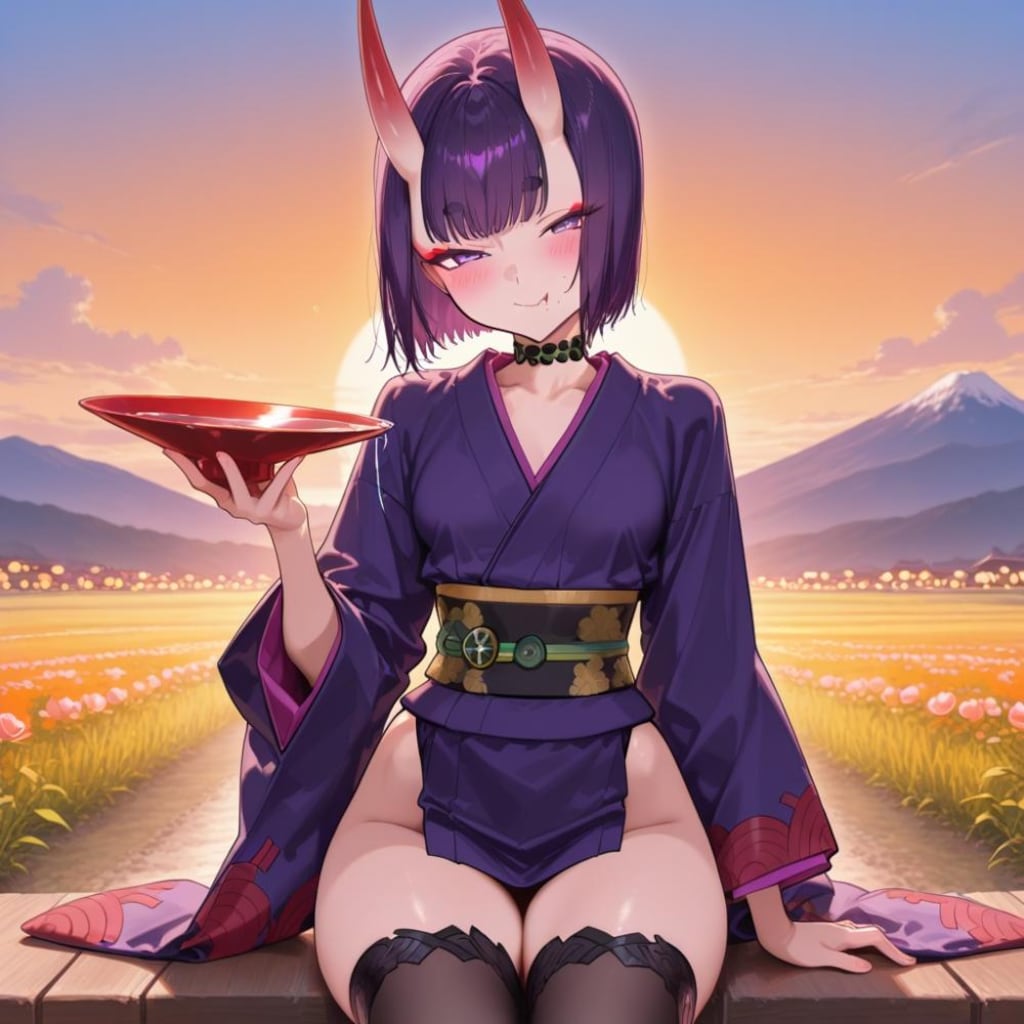 着物ボディースーツコスプレ鬼人妻