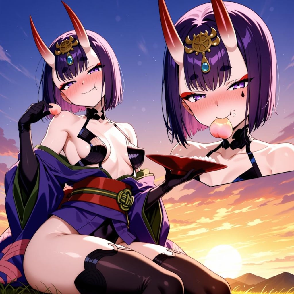 着物ボディースーツコスプレ鬼人妻