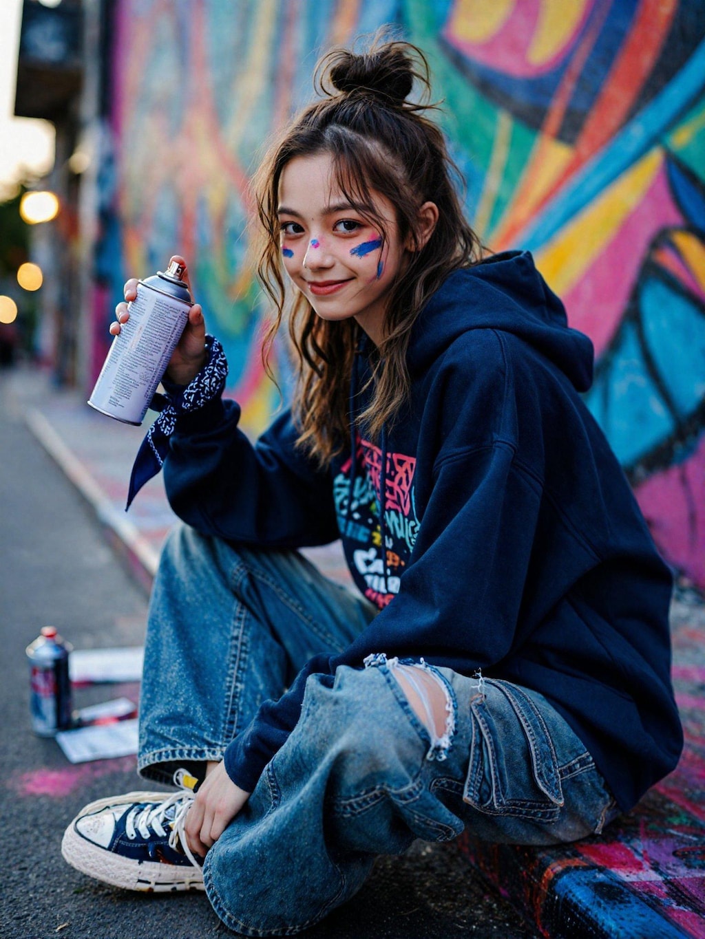 スプレーアート女子