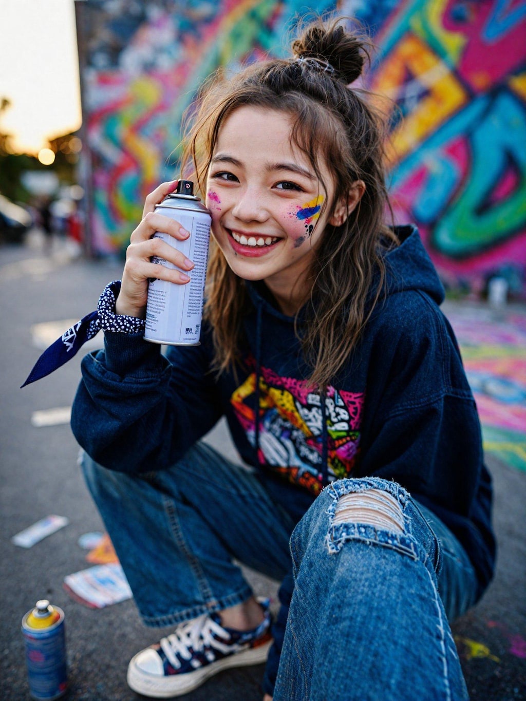 スプレーアート女子
