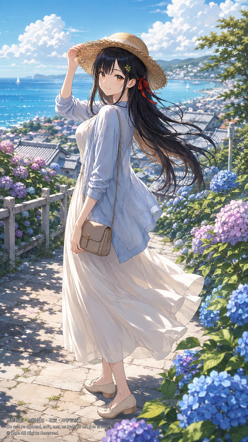 潮風と紫陽花の朝 | の人気AIイラスト・グラビア