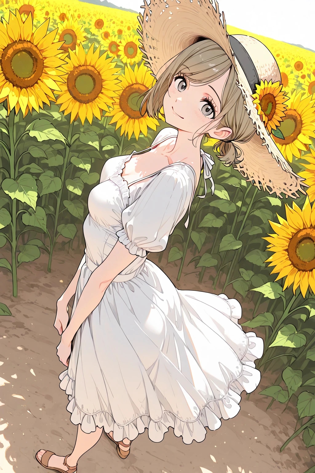 ひまわり畑の結黄さん