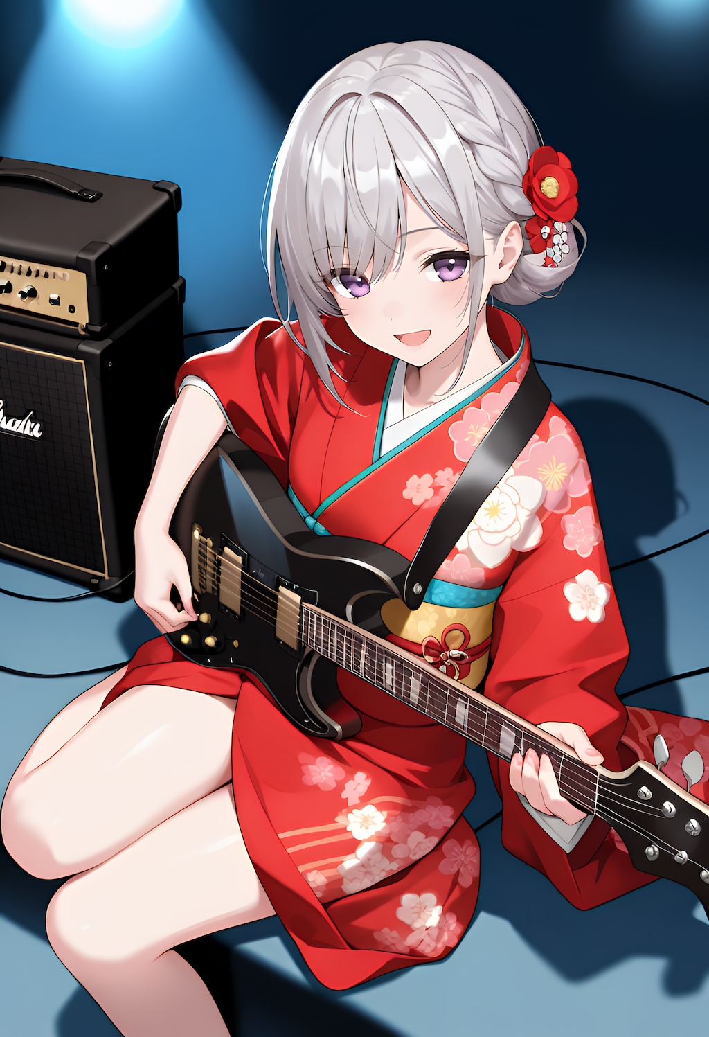 着物とエレキギター