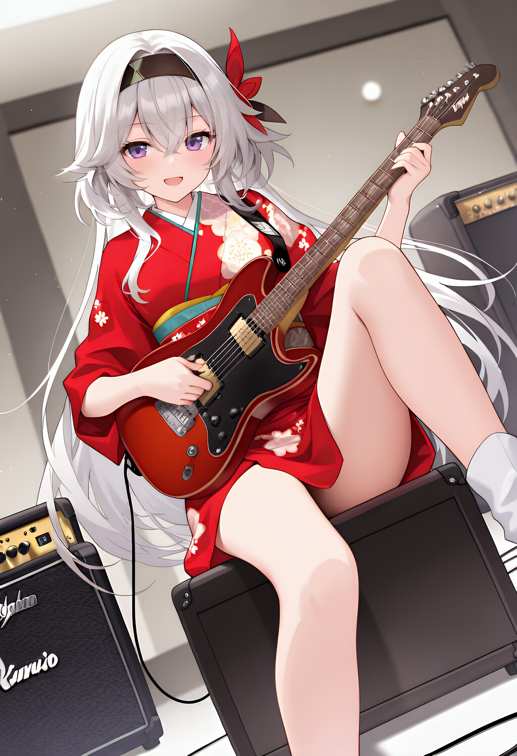 着物とエレキギター