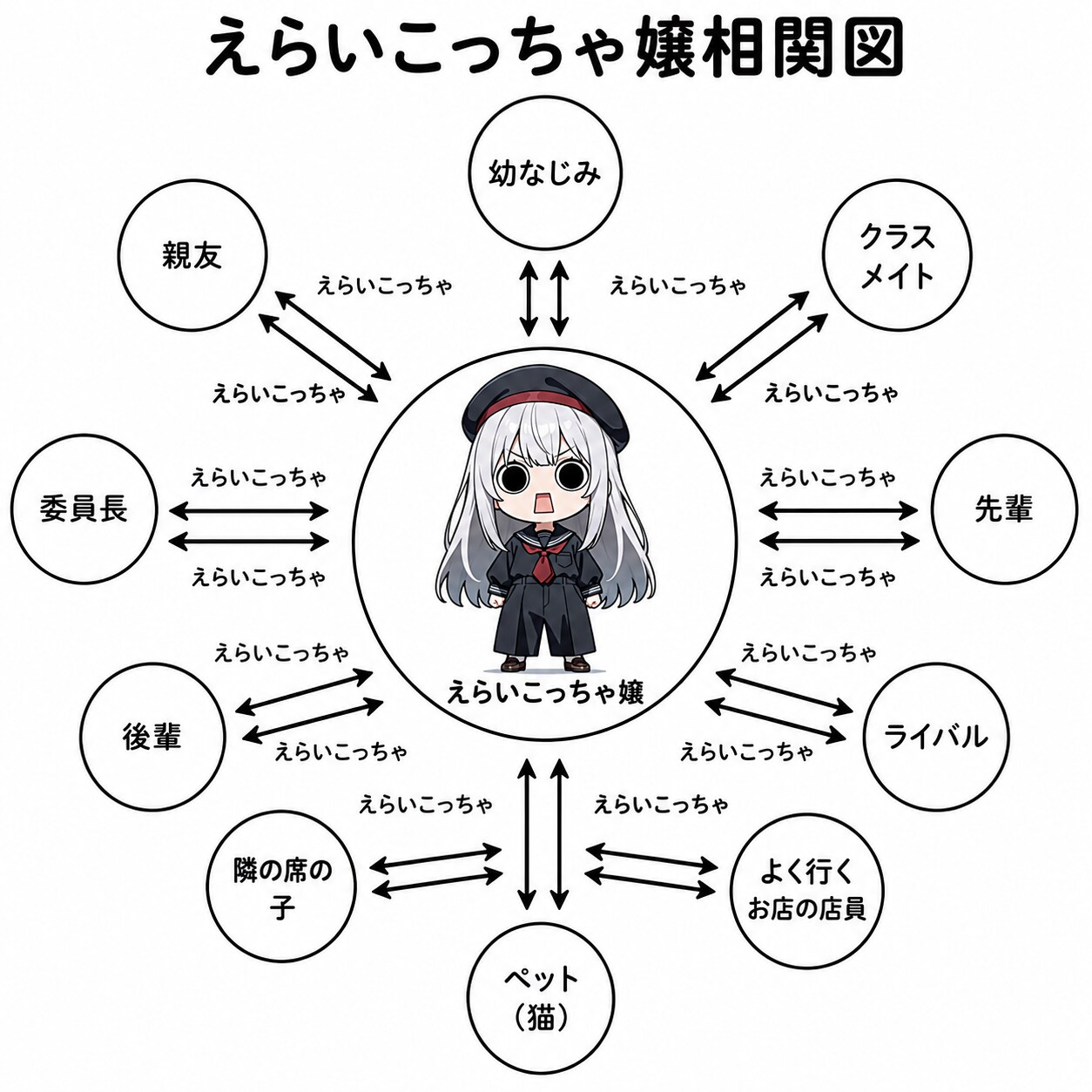 えらいこっちゃ嬢相関図 | の人気AIイラスト・グラビア