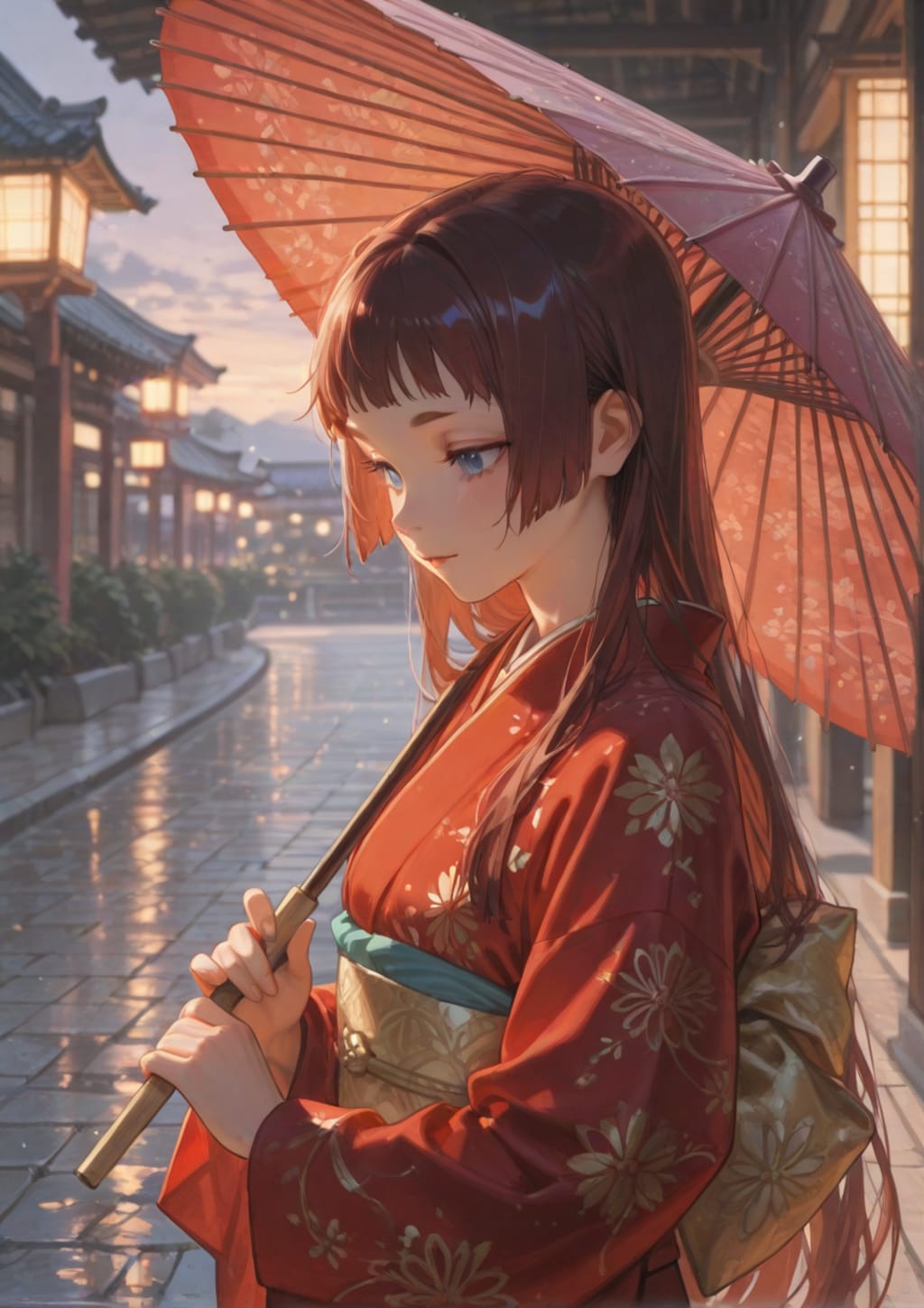 夕暮れの俄雨