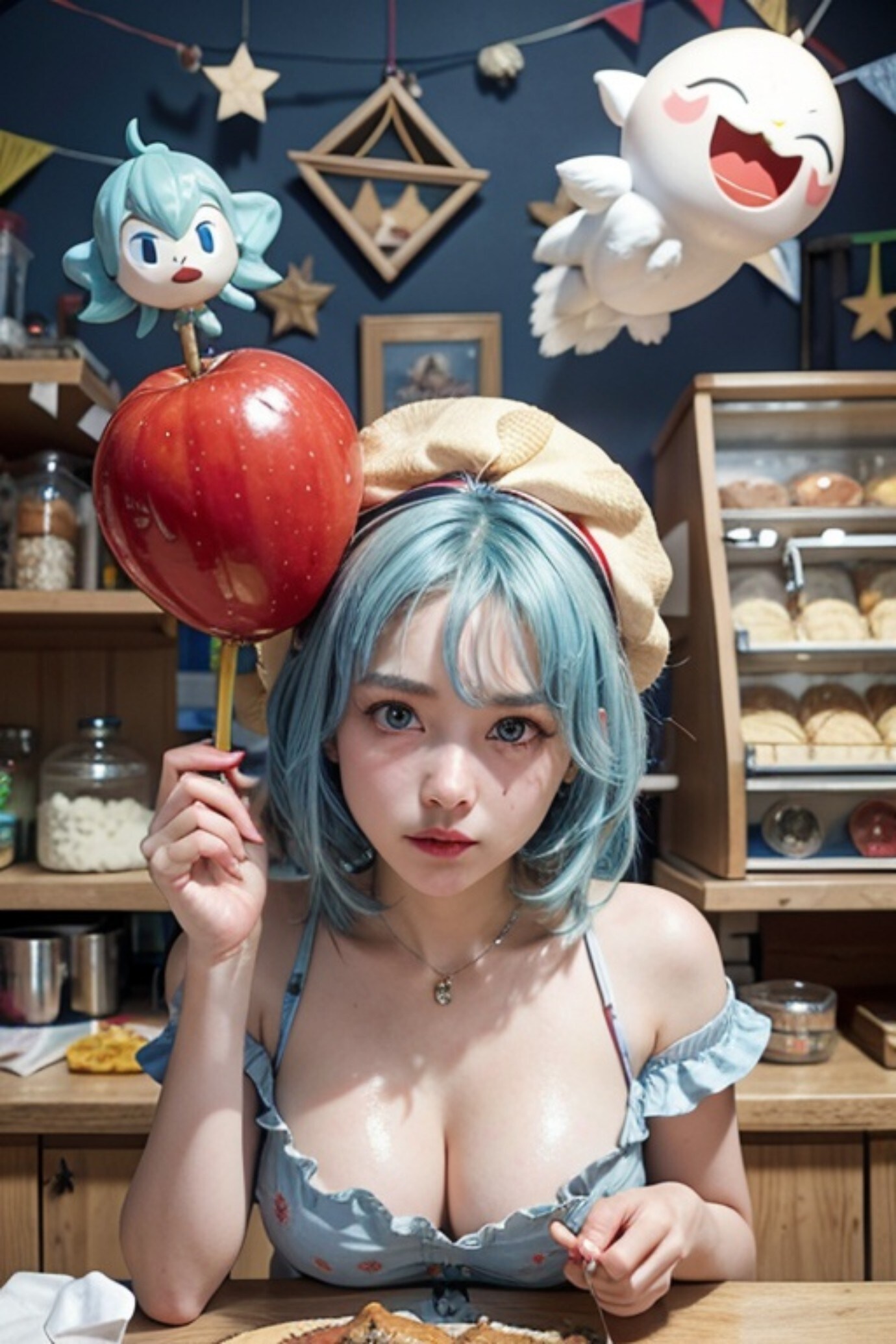 青髪の人
