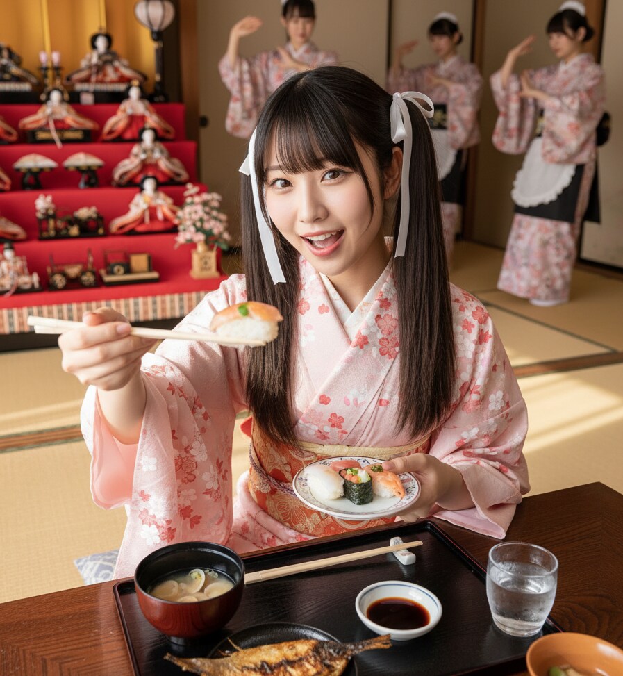 黒ツイさん。3月3日 #雛祭り #桃の節句